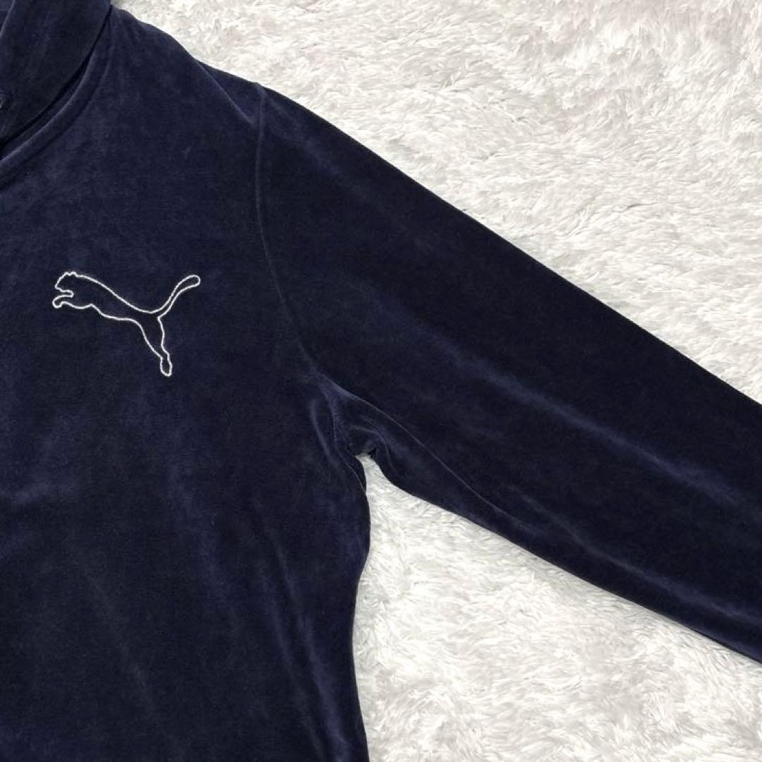 美品✨00s Y2K PUMA ベロア ジャージ 上下 セットアップ ネイビー