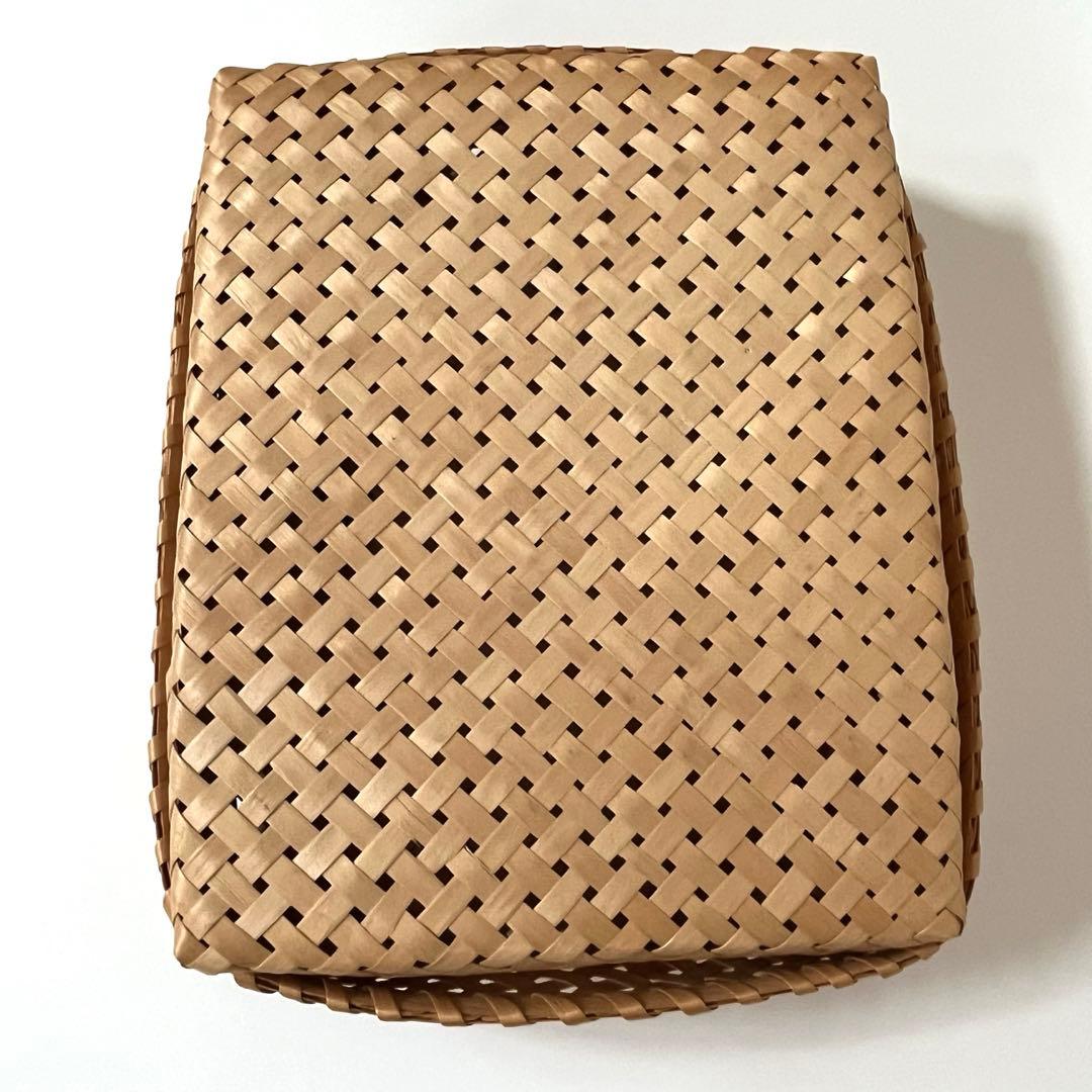 秋田 イタヤ細工 文箱 文庫 A4 イタヤカエデ かご 籠カゴ 四ツ目編み