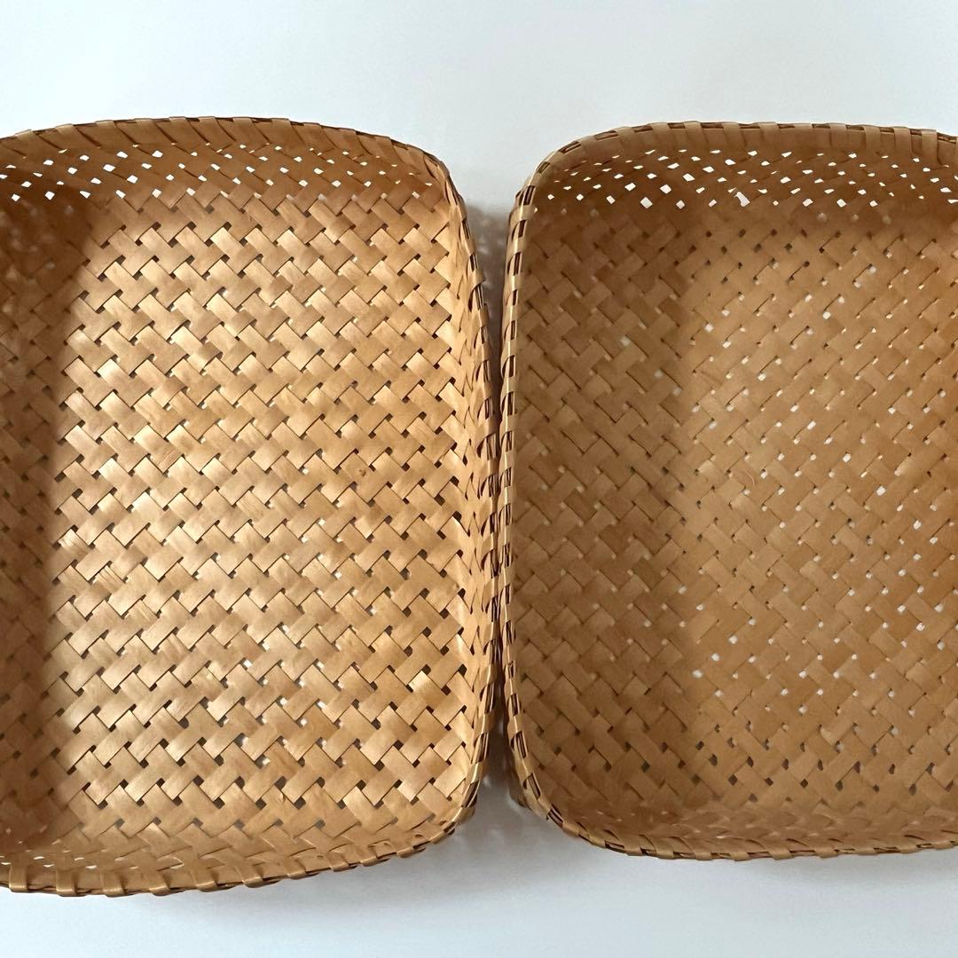 秋田 イタヤ細工 文箱 文庫 A4 イタヤカエデ かご 籠カゴ 四ツ目編み