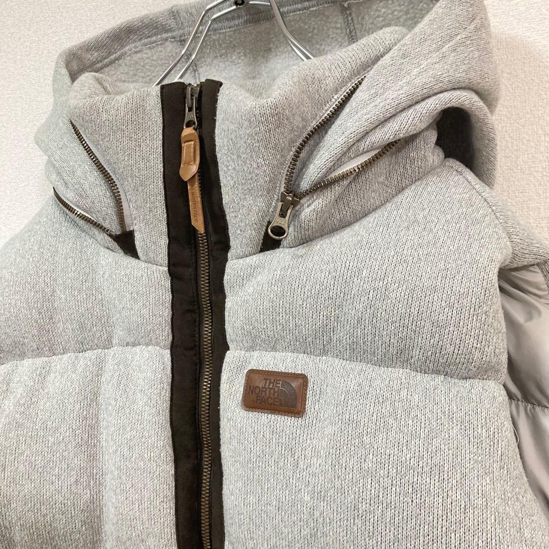 日本未入荷　海外限定　ノースフェイス　ダウンベスト　レザーロゴ