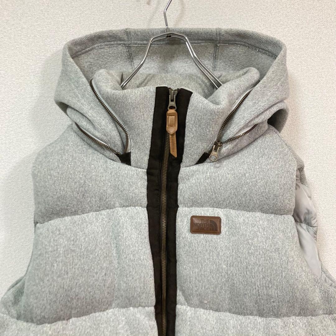 日本未入荷　海外限定　ノースフェイス　ダウンベスト　レザーロゴ