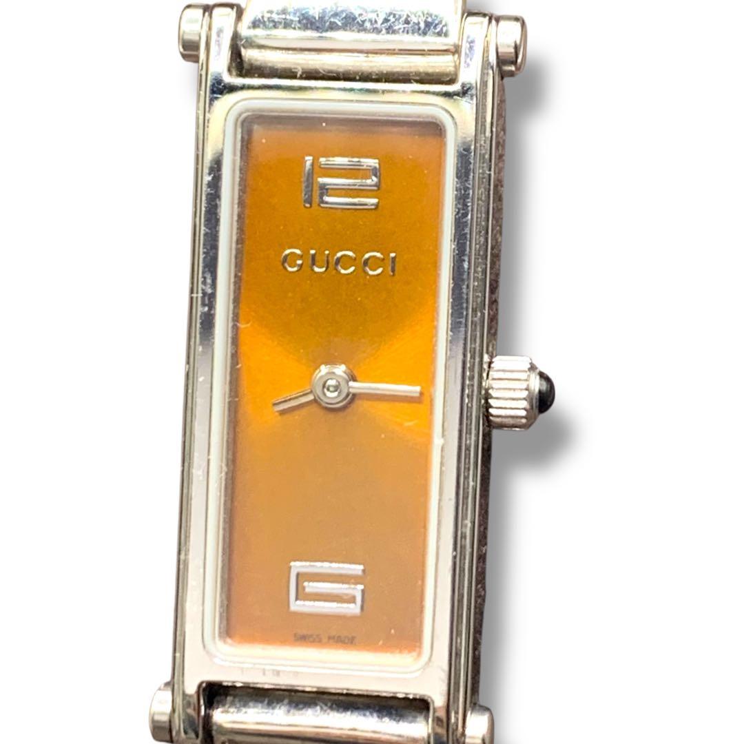 箱付き　GUCCI 1500L バングルウォッチ オレンジ文字盤　グッチ