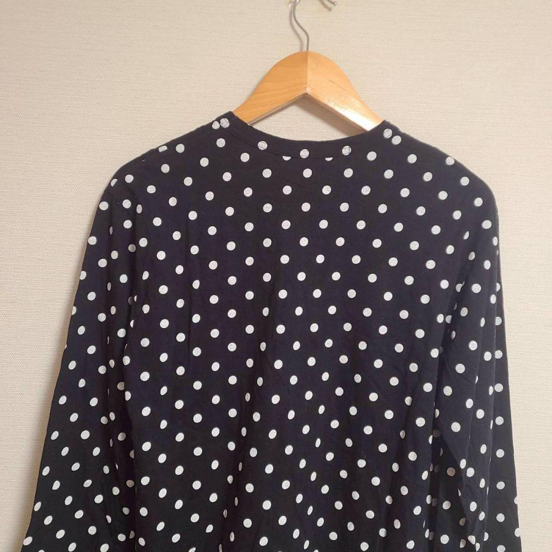 プレイコムデギャルソン ドット柄 長袖 Tシャツ ロンT M ハート 水玉 黒