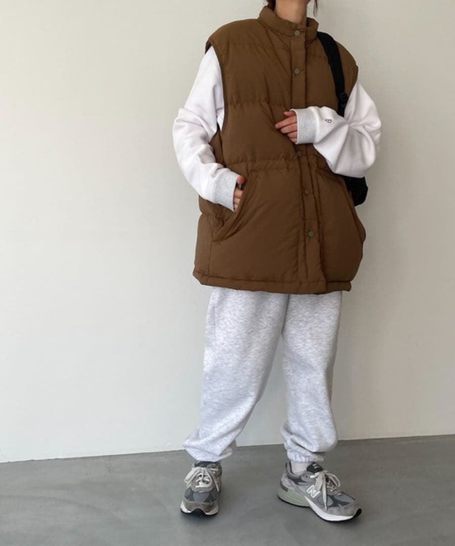 新品未使用　RCWオーバーサイズダウンベスト　ブラウンonesize