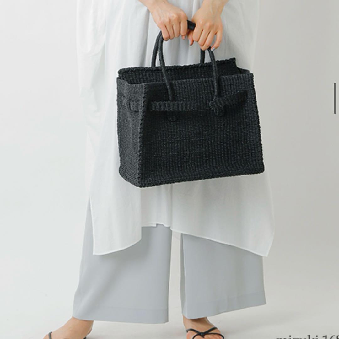 SEA(シー)オールアバカ カゴバーキンバッグ　M ブラック