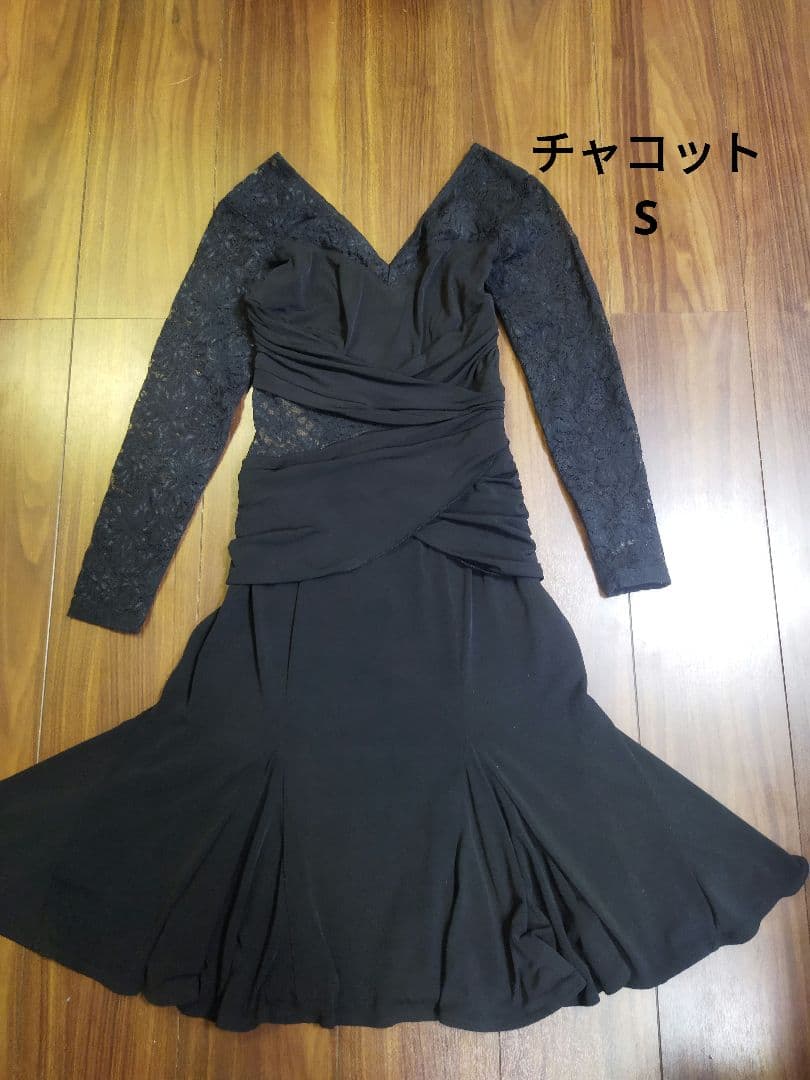 希少♪チャコット ダンス ワンピース S ラテン レース 膝丈