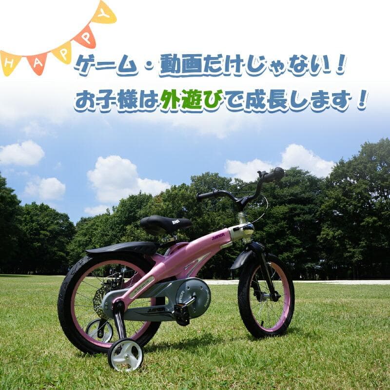 子供用自転車 ピンク16インチ補助輪 泥除け前後つき ディスクブレーキ送料無料