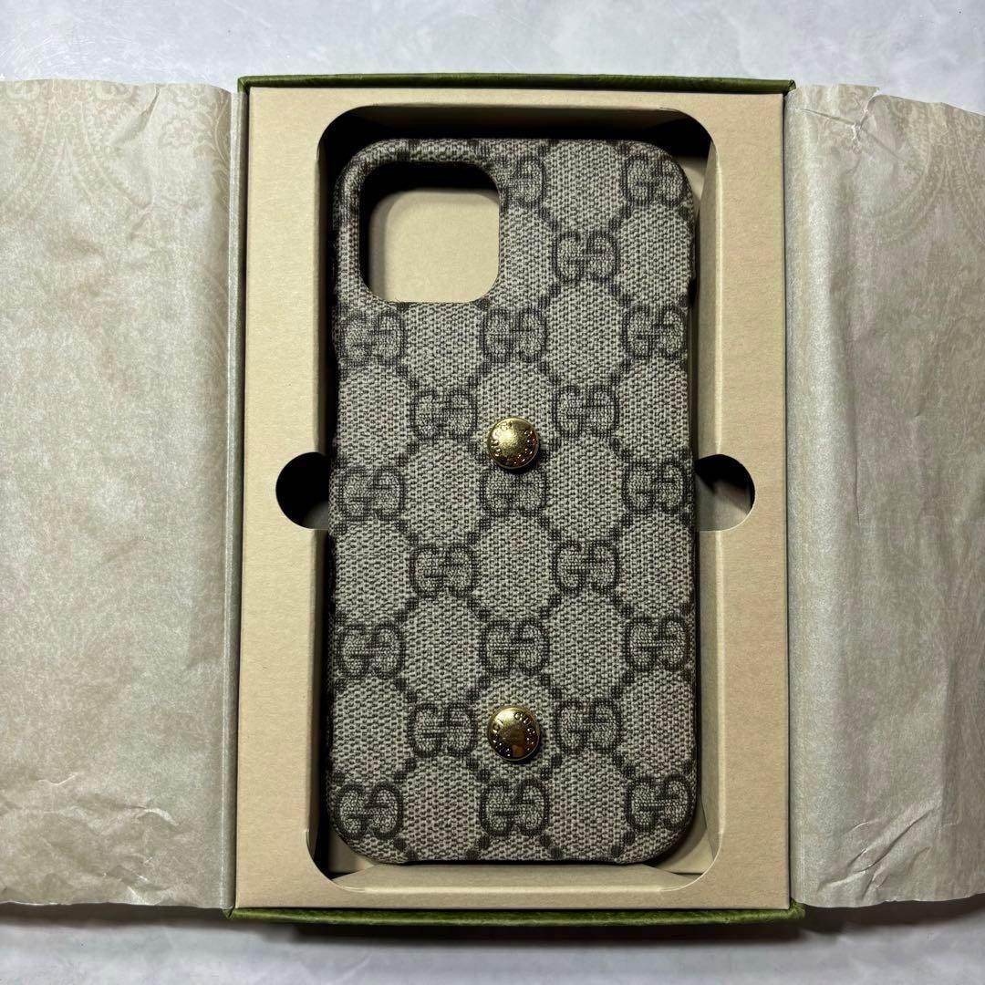 新品 グッチ オフィディア GG レザー iPhone13 ケース ベージュ