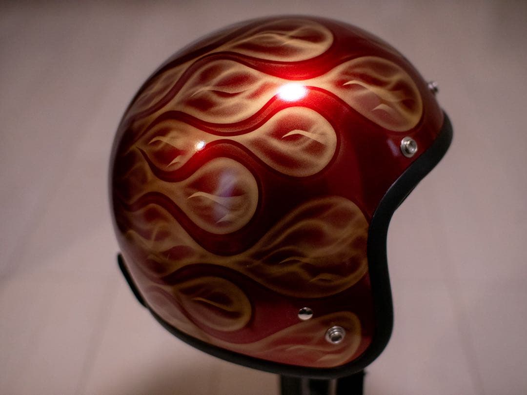 新品未使用　スモール　ジェット　ヘルメット メタ赤ゴールドフレア