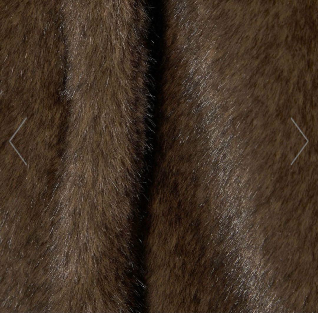 <EMMEL REFINES>フェイクファー ミディアム コート ダークブラウン