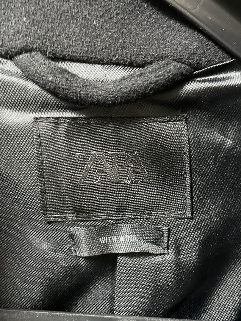 ZARA ウール混ダブルブレストコート ベルト付