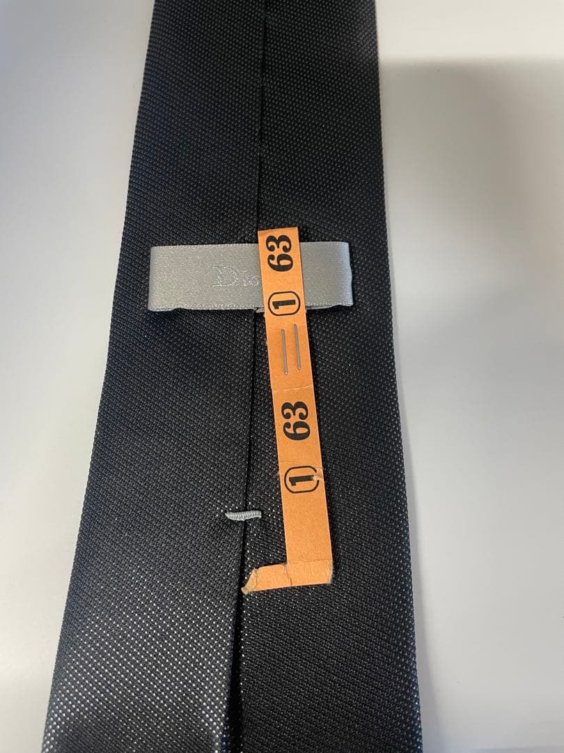 美品 ディオールオム ネクタイ ハイブランド 無地 ブラック エディ期 光沢