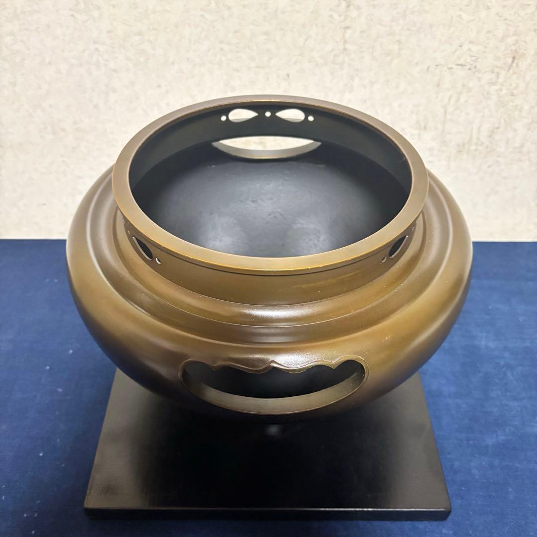 風炉/茶釜/電熱器/唐銅朝鮮風炉釜/野々田製電熱器/敷板/茶道具/お点前道具