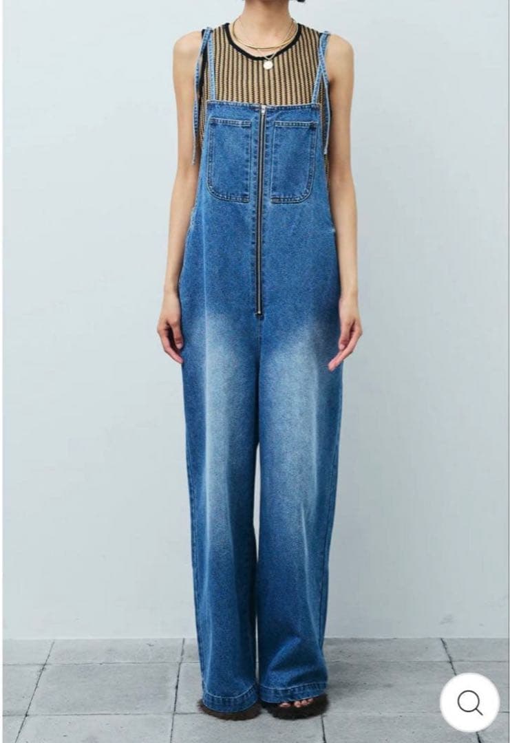 新品未使用/IAMALPHAケープアンサンブルニット+デニムサロペット