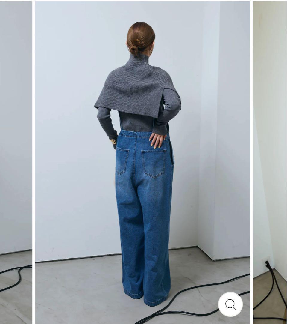 新品未使用/IAMALPHAケープアンサンブルニット+デニムサロペット