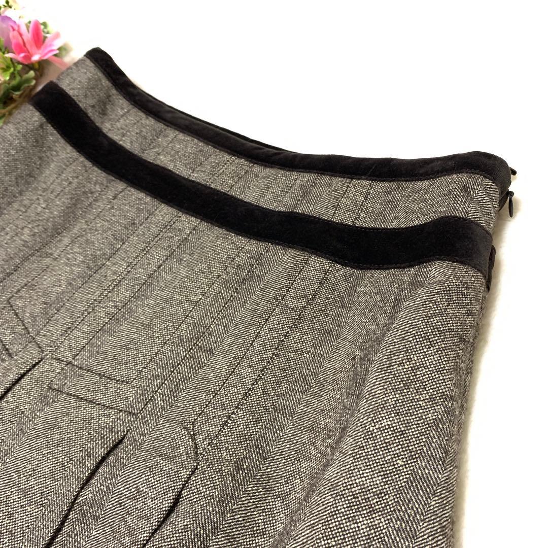 ★マックスマーラ　23区　セットアップ　異素材　ツウィードプリーツ❤︎シルク混　M