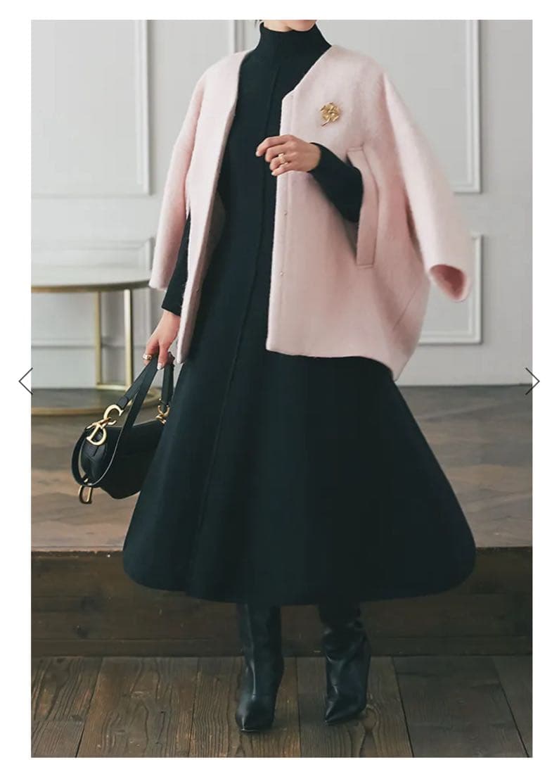 お値下げ♡SEVENTENミディアムコクーンシャギーコート ピンク タグ付