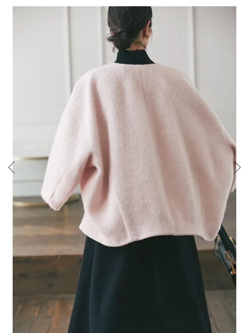 お値下げ♡SEVENTENミディアムコクーンシャギーコート ピンク タグ付