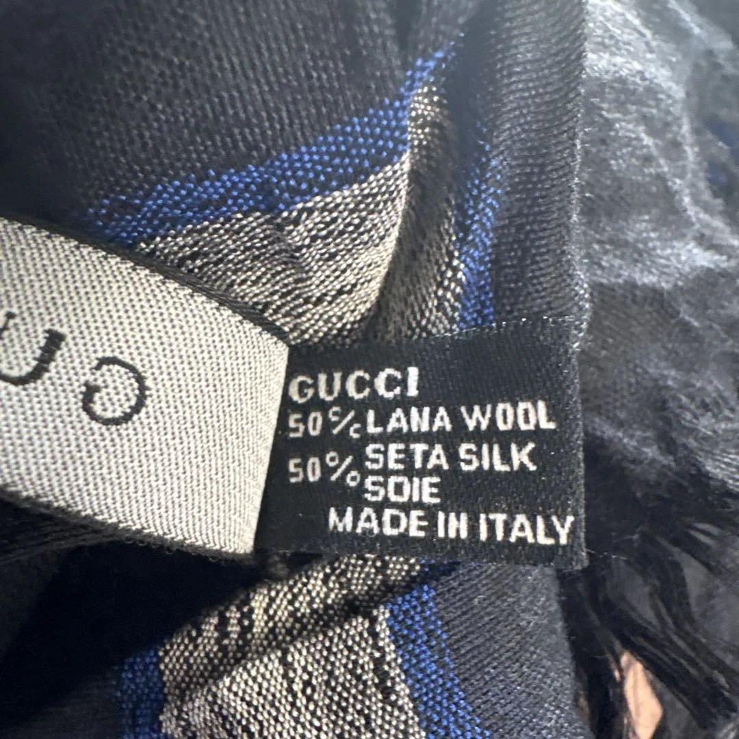 GUCCI 大判ストライプデザイン ストール