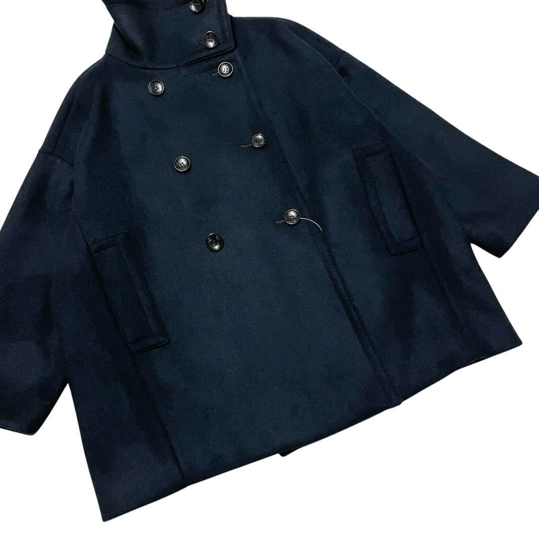 25AW✨　新品タグ付き　NOBLE スタンドカラーオーバーコート ネイビー