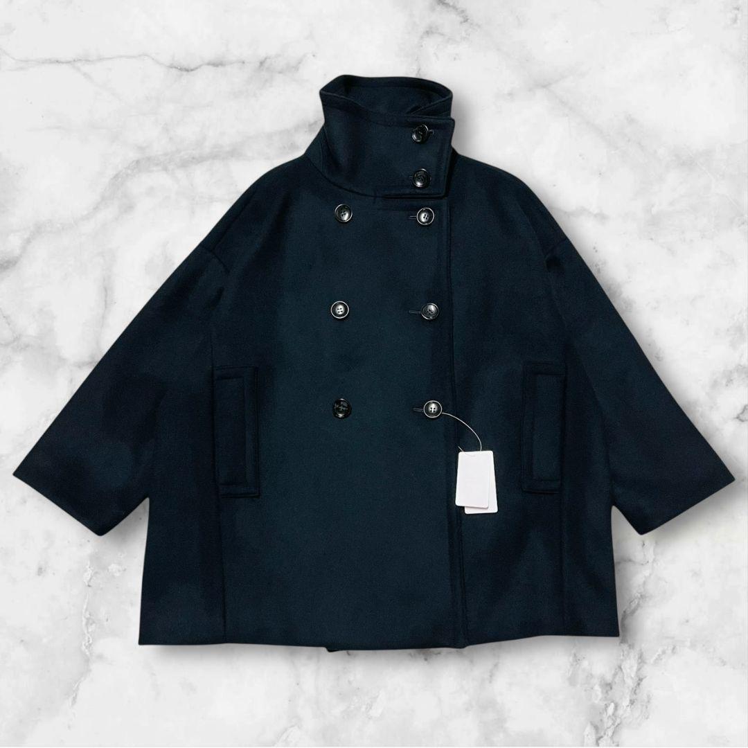 25AW✨　新品タグ付き　NOBLE スタンドカラーオーバーコート ネイビー