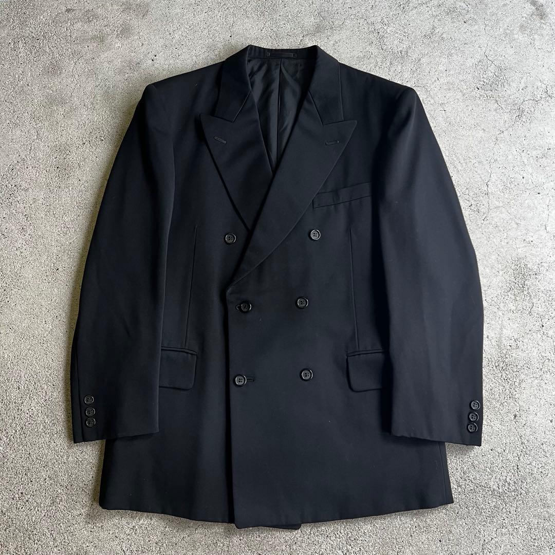 80's~90's ダブルブレスト YZIP ブラック スーツ 成人式 古着