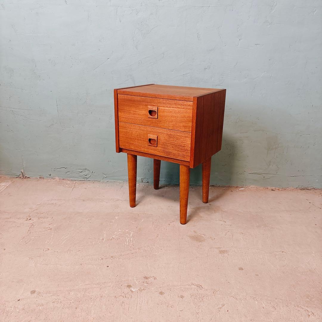 スウェーデン　チーク材　二段チェスト　北欧家具　北欧ビンテージ