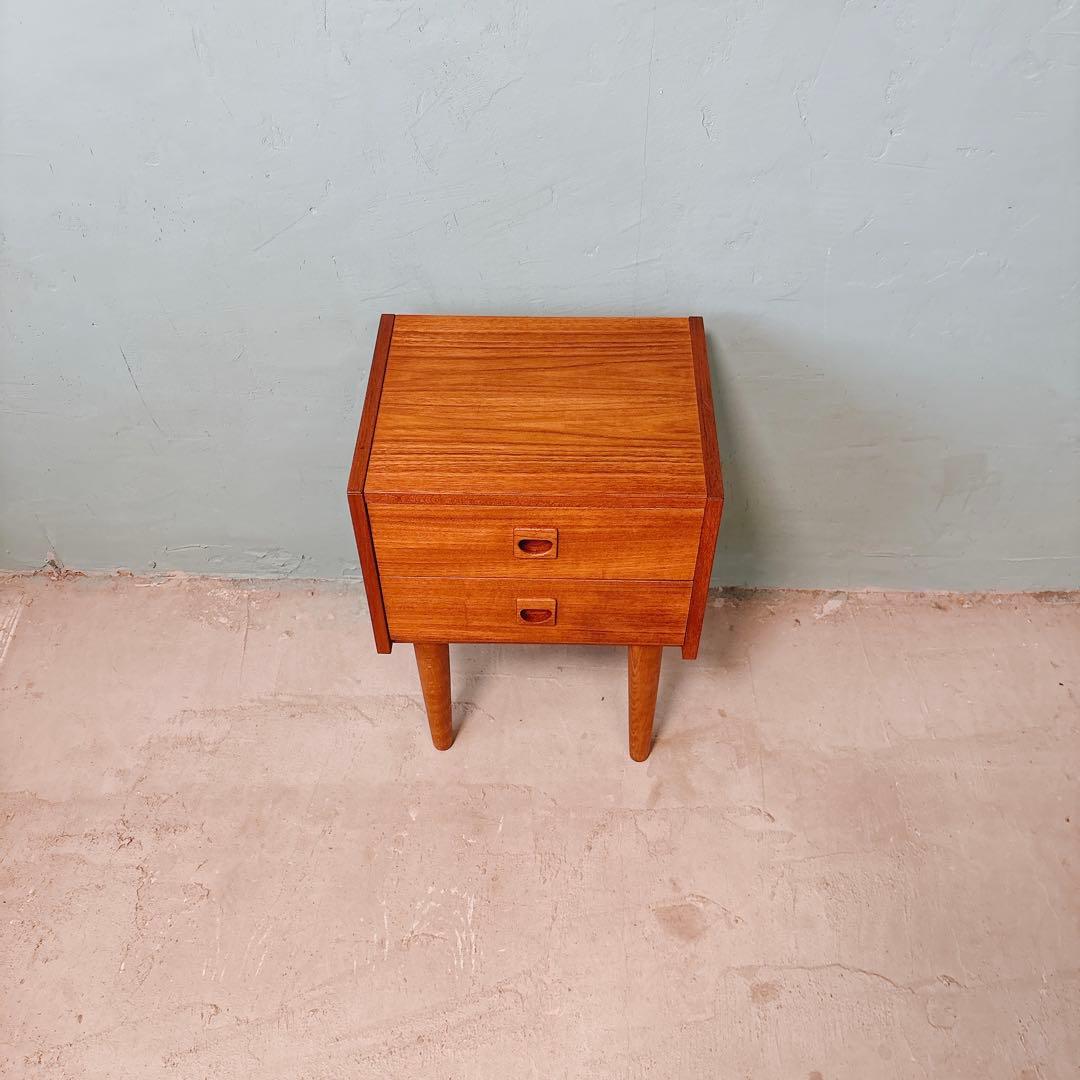 スウェーデン　チーク材　二段チェスト　北欧家具　北欧ビンテージ