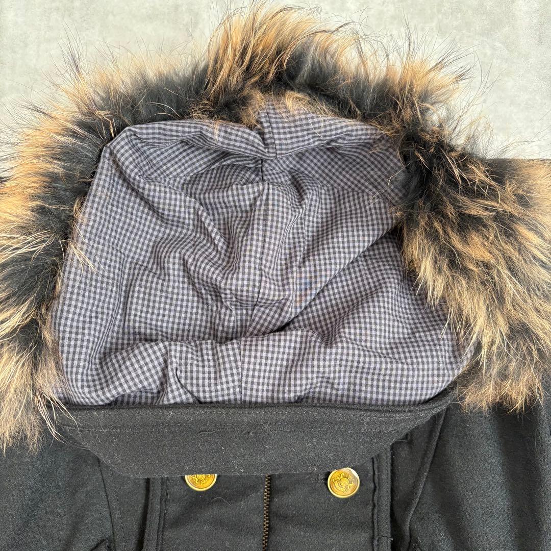 PPFM ナポレオンジャケット M ファー 希少 Y2K 黒 ウール ラクーン