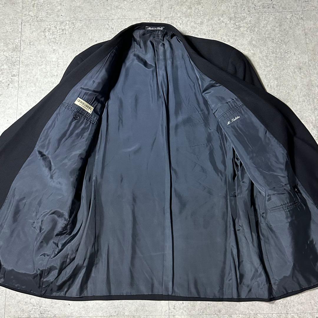 90s Giorgio Armani ウール ダブル テーラードジャケット 黒