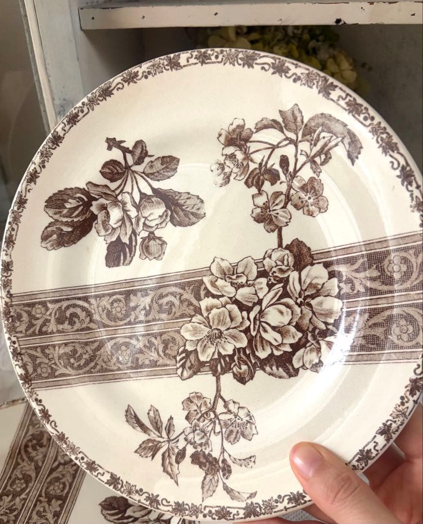 【美品】フランスアンティーク デザートプレート ２枚 エミール・ブルジョワ 平皿