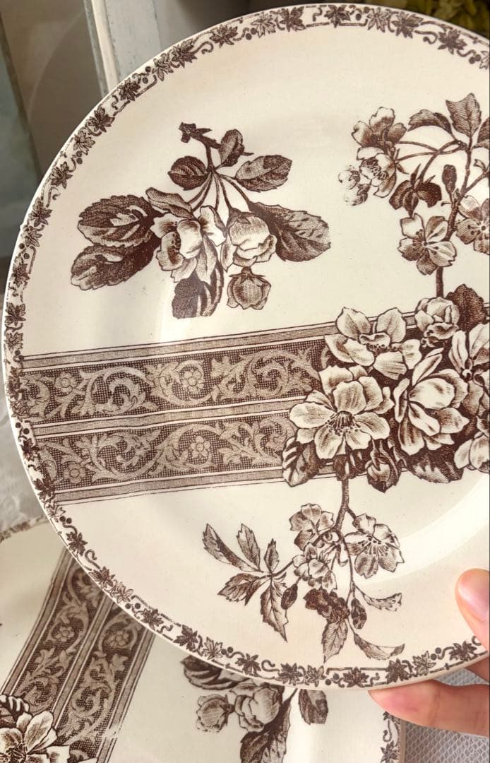 【美品】フランスアンティーク デザートプレート ２枚 エミール・ブルジョワ 平皿