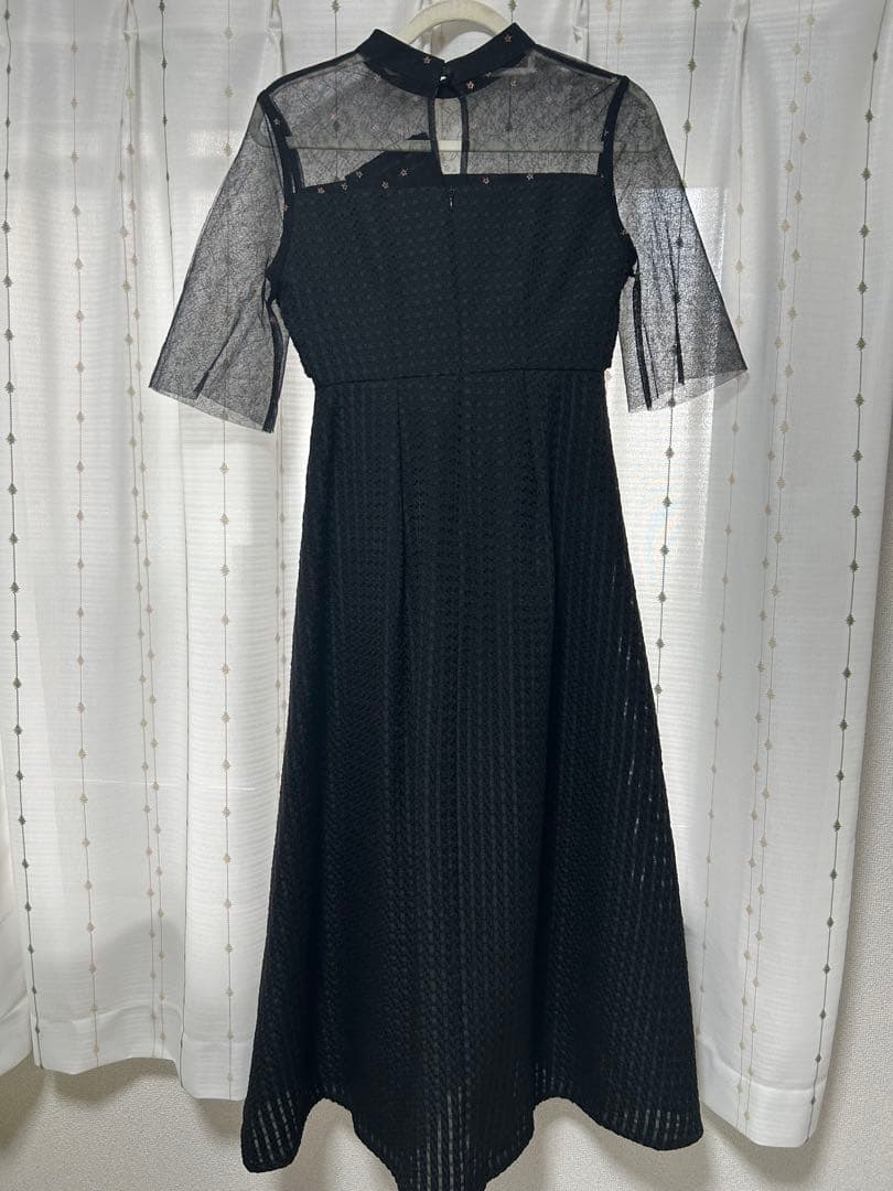 LEJA ブラック ハイネック パーティードレス