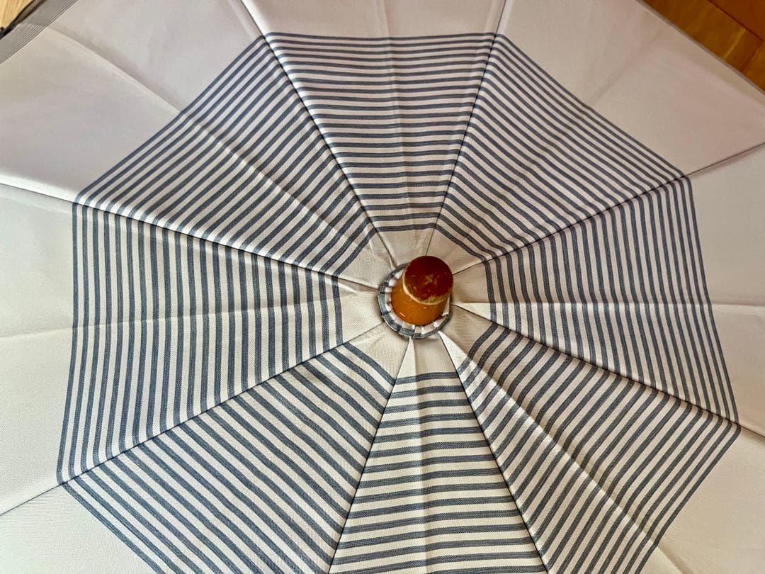 【サンバリア 100】 折りたたみ日傘 ２段折 / ボーダー ブルー