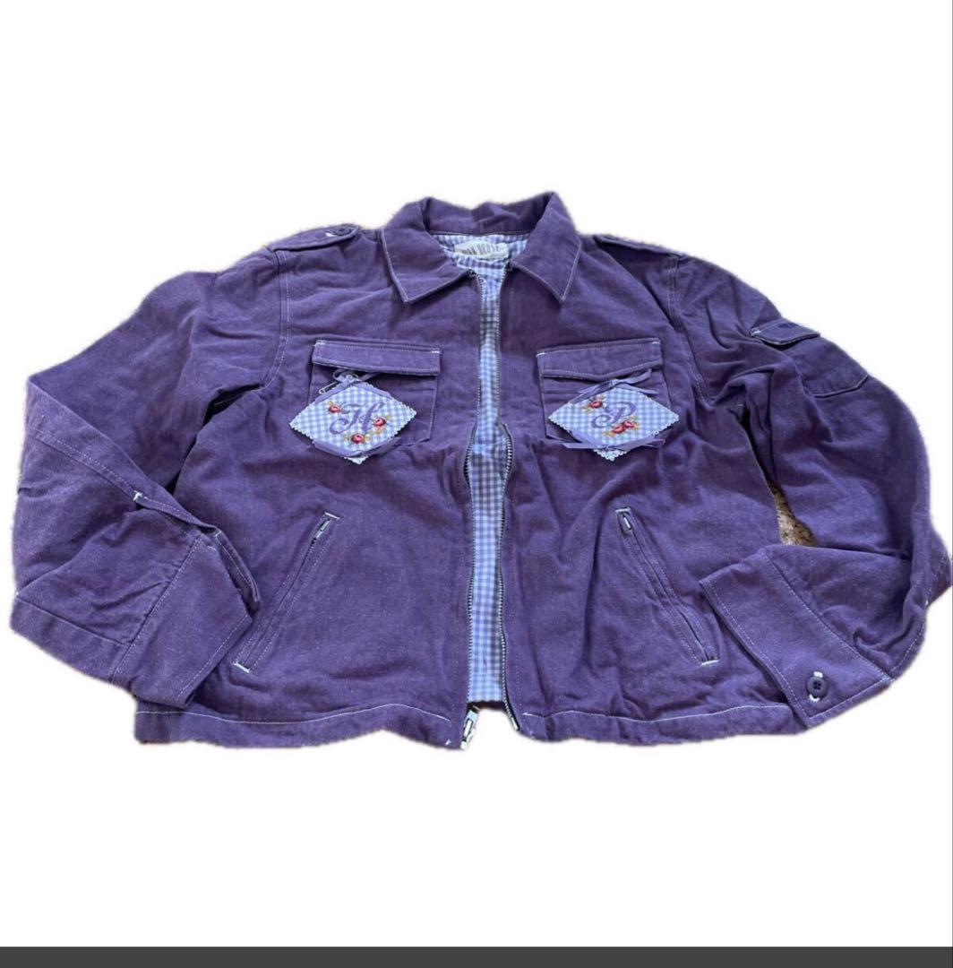 ピンクハウス 紫 パープル ワッペン付き 裏付き ジャケット 新品