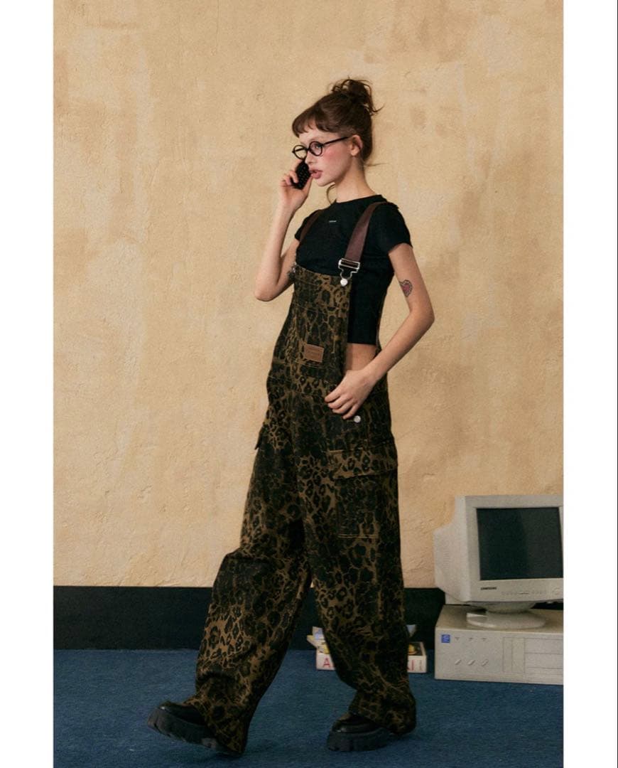 USG レオパード柄オーバーオール