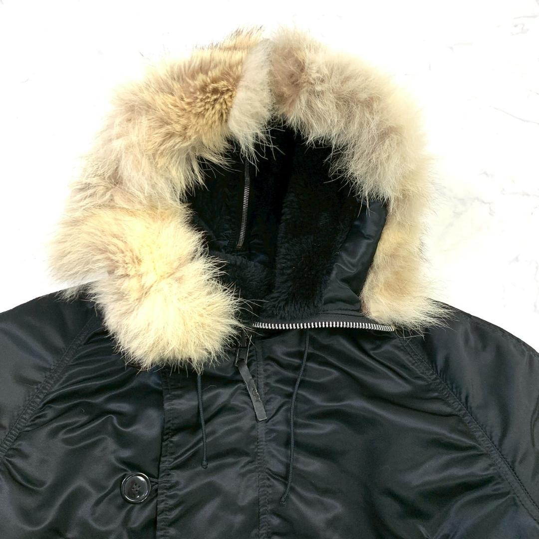 USA製★CORINTH N-2B コヨーテファー 短丈 ブラック L　D922