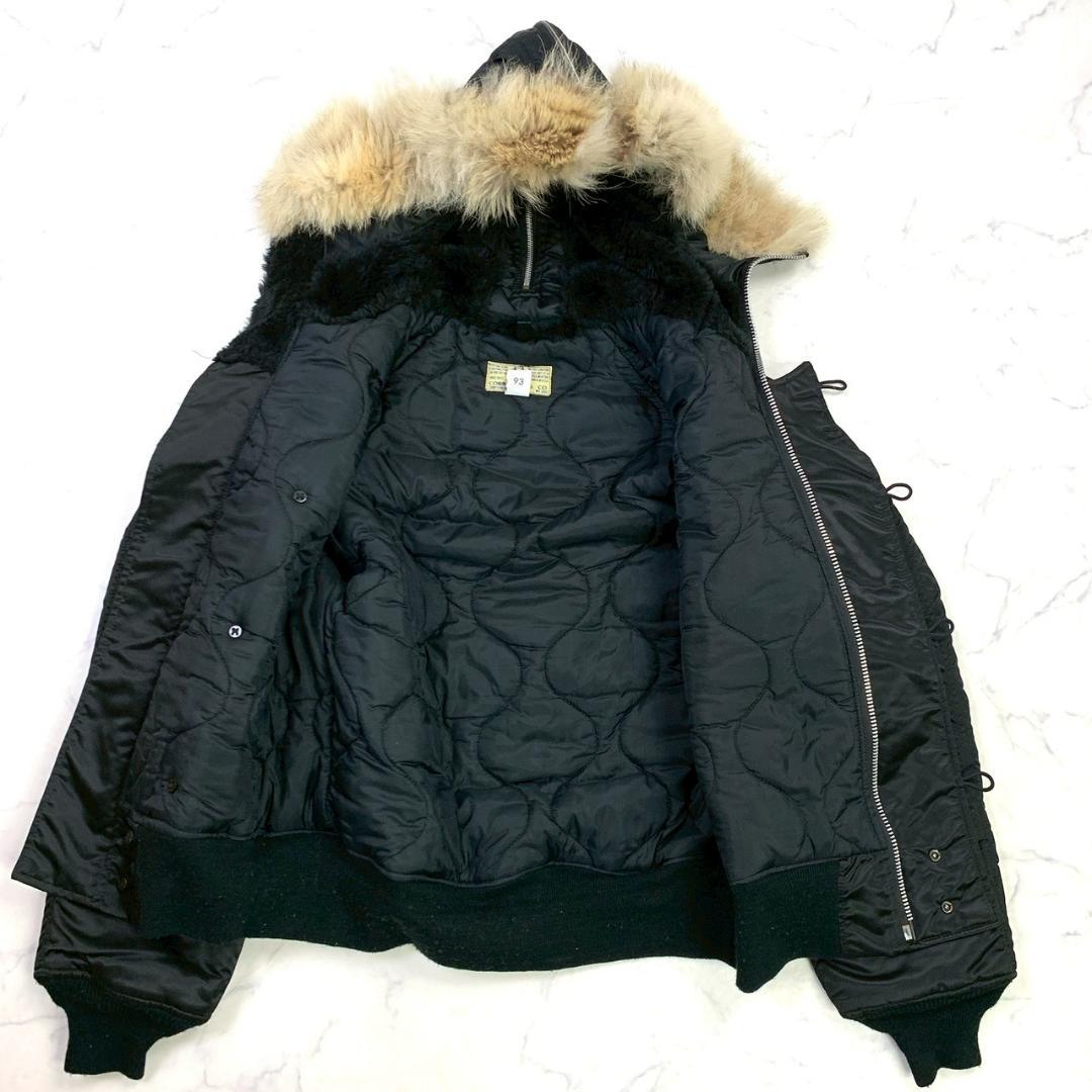 USA製★CORINTH N-2B コヨーテファー 短丈 ブラック L　D922