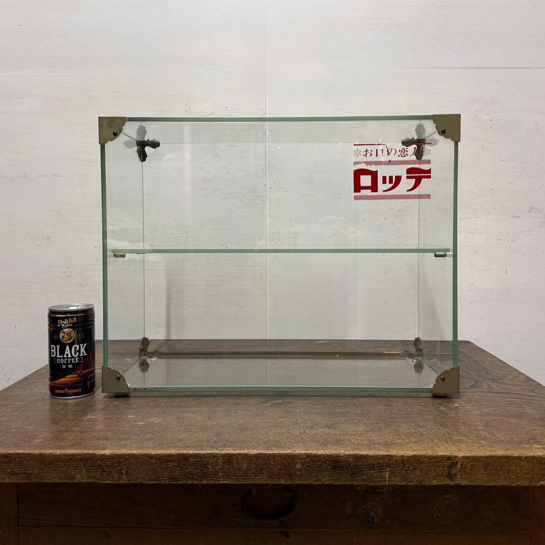 昭和レトロ ガラスケース ロッテ 極小 卓上 アンティーク ショーケース 陳列棚