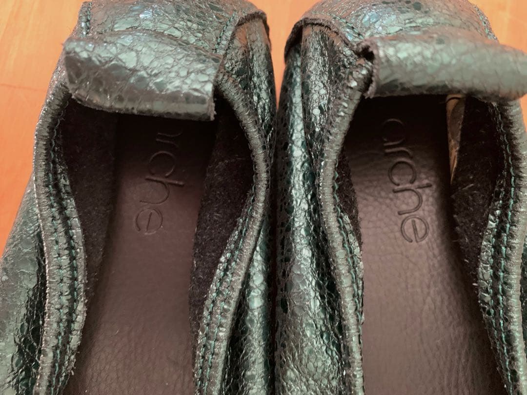 arche アルシュ　パンプス　フランス　グリーン　レザー　23cm 阪急百貨店