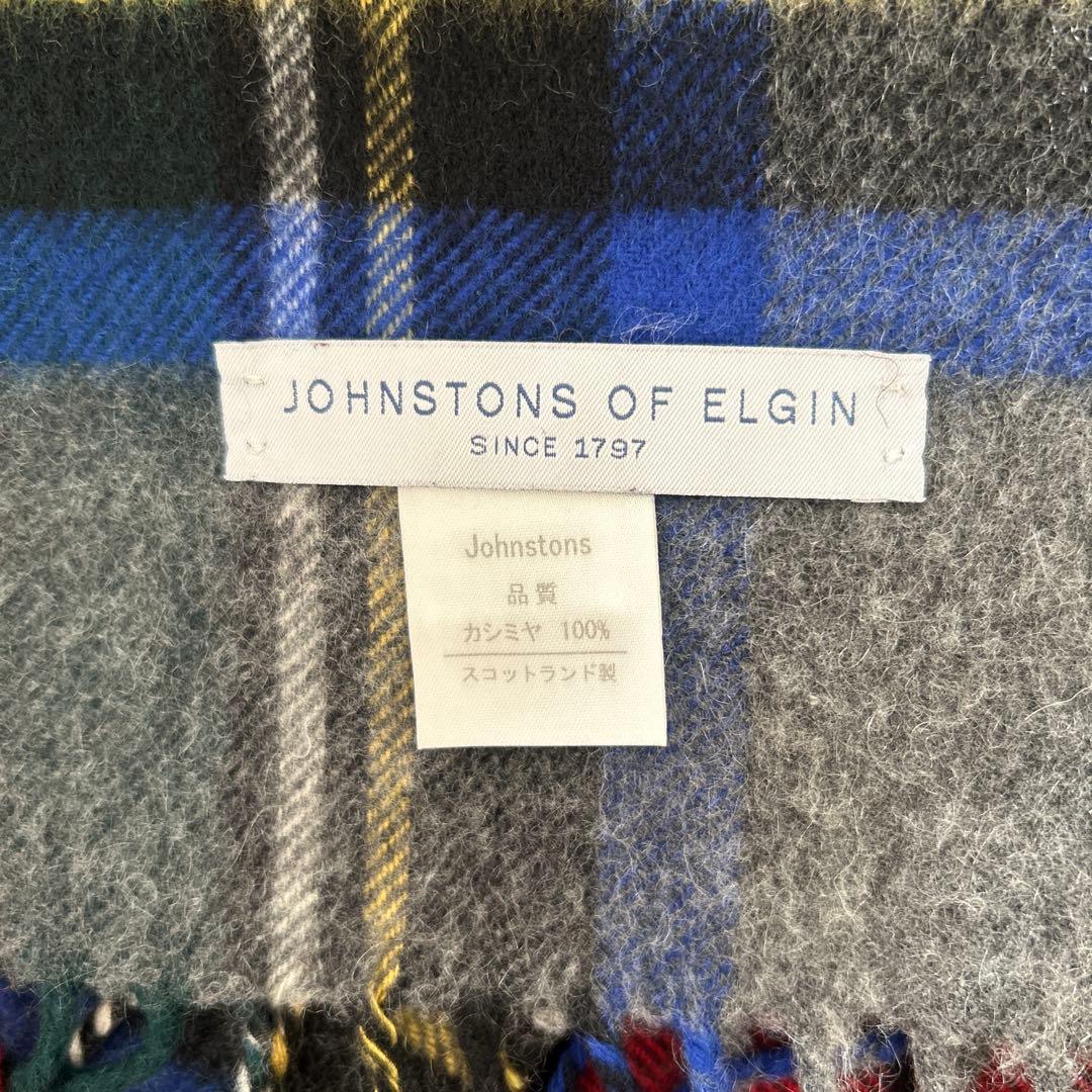 JOHNSTONS OF ELGIN タータンチェックストール　大判