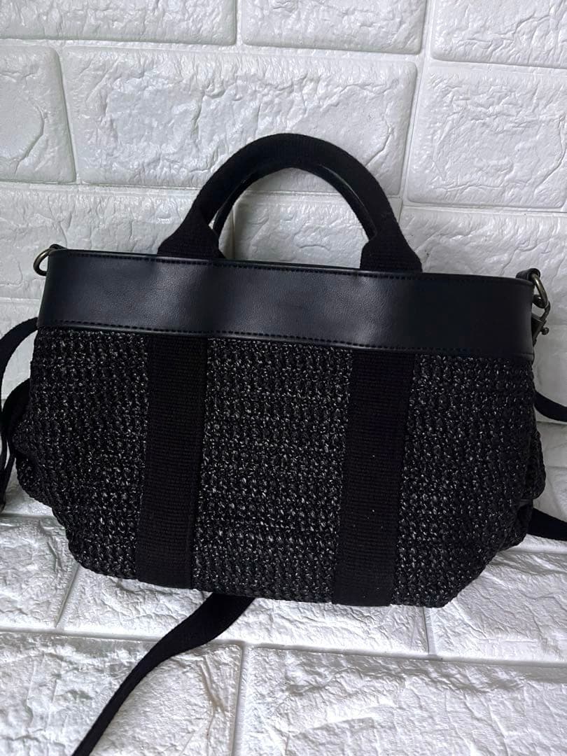 ほぼ新品 RAPTURE ラプチャー セントルーシーラフィアバッグ ミニブラック