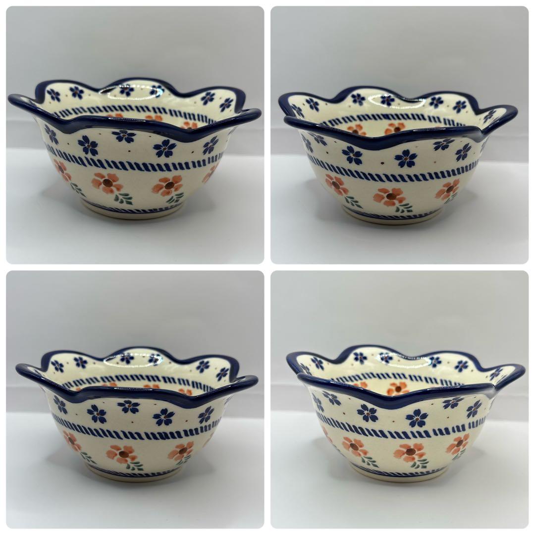 【ポーリッシュポタリー】かぼちゃ型チューリン１点とスープ皿２点の３点セット