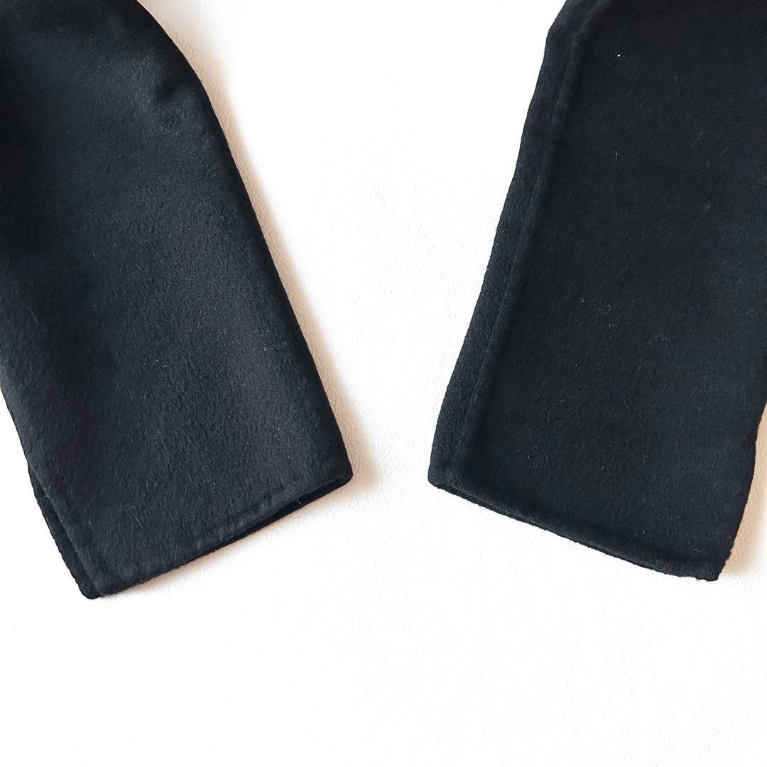 3039y美品 アニオナ カシミヤ混ダブルフェイスジャケット L 黒 イタリア製