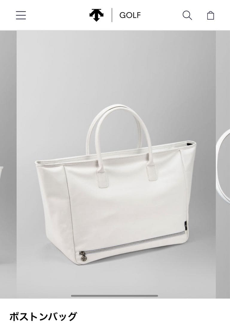 DESCENTE ホワイト ボストンバッグ