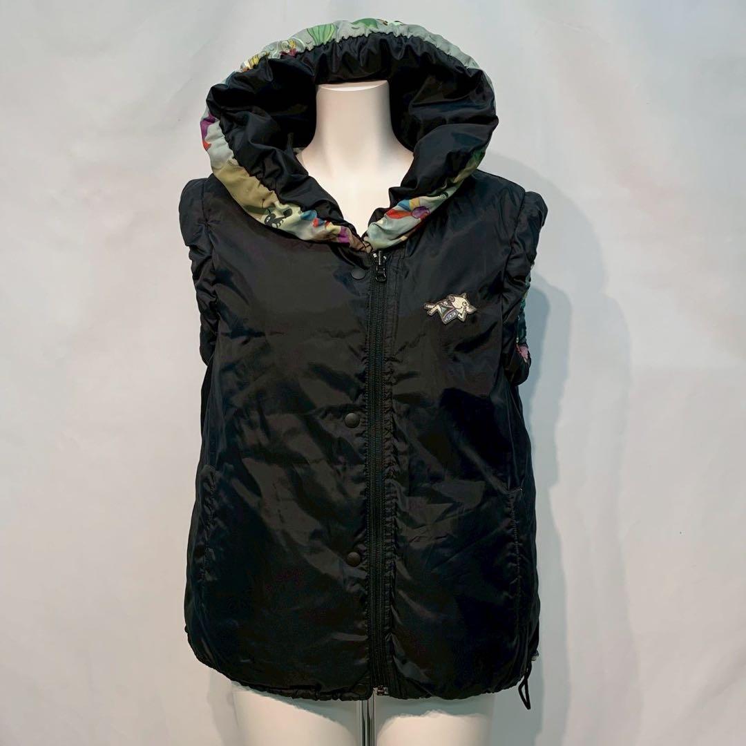 美品✴︎アルベロベロ ブタさん 花柄 リバーシブル ダウンベスト