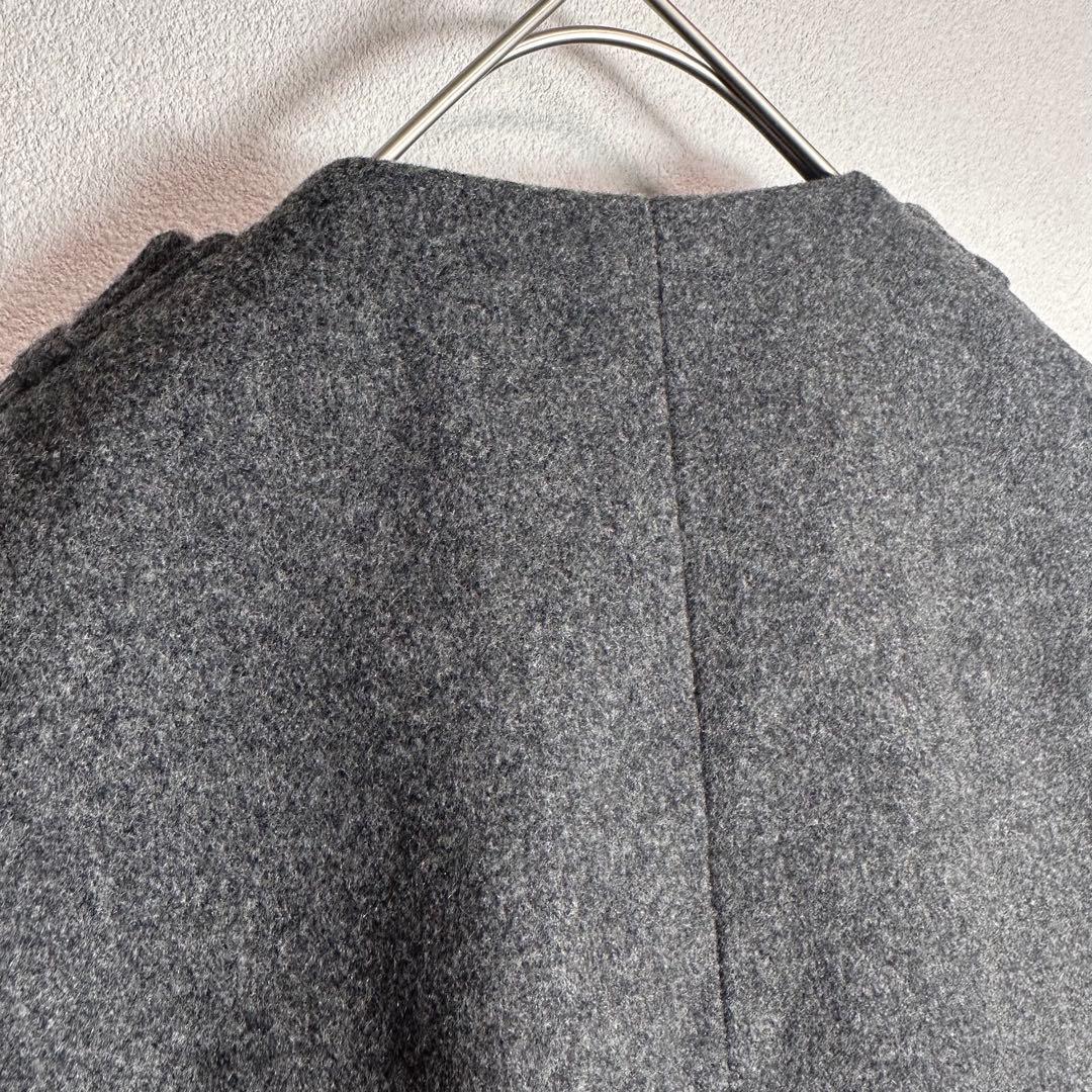 アドーア　ポンチョ　コート　グレー　エポレット　ノーカラー　ケープコート　M