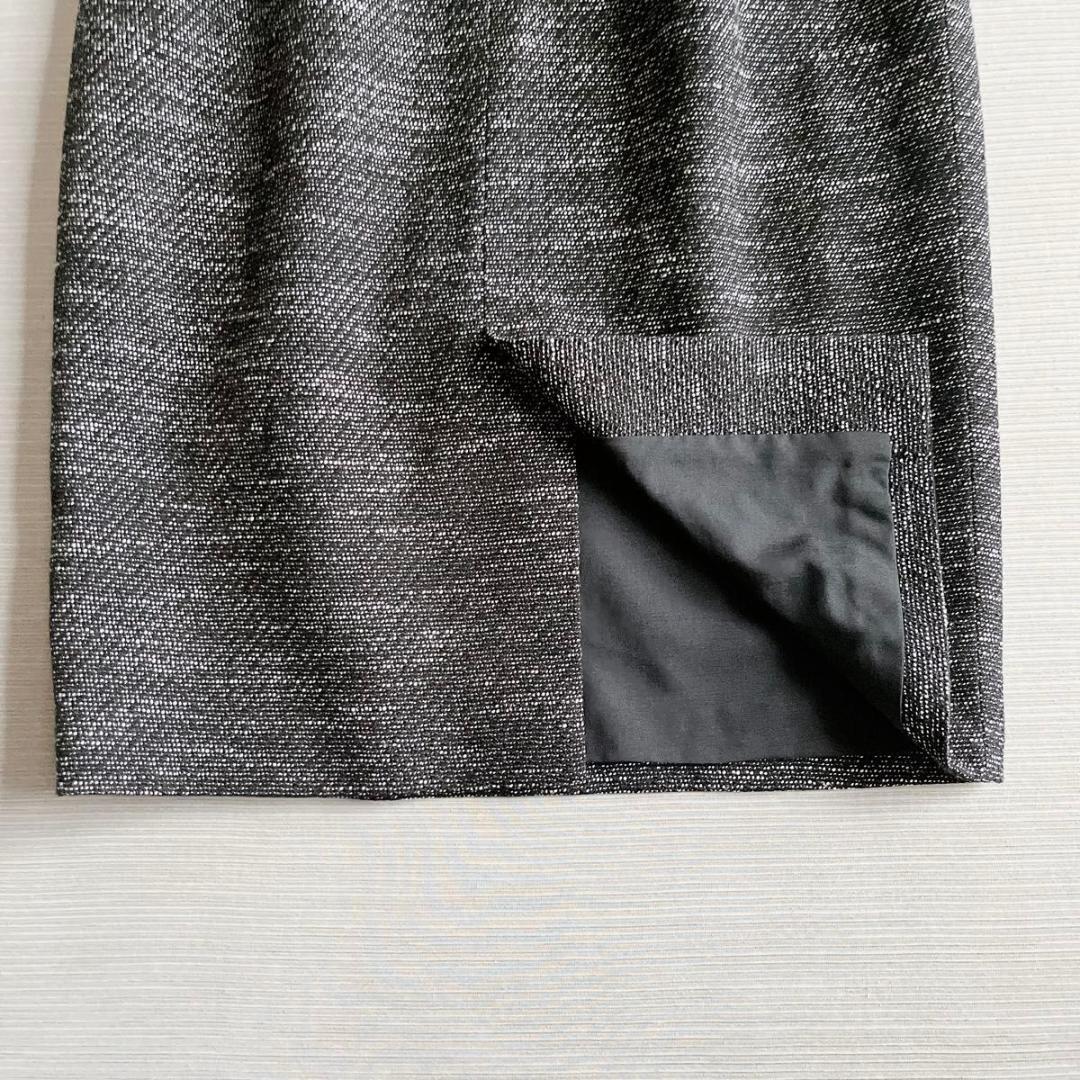 ＊極美品【ルネ】ツイード ワンピース フロントジップ ブラック 34 ビジュー