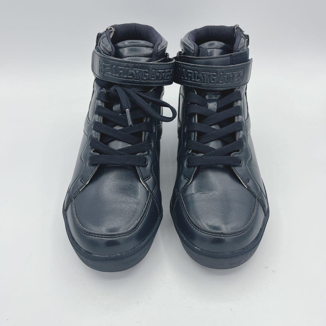 【超美品】パーリーゲイツ ハイカット レザーゴルフシューズ 24.0センチ