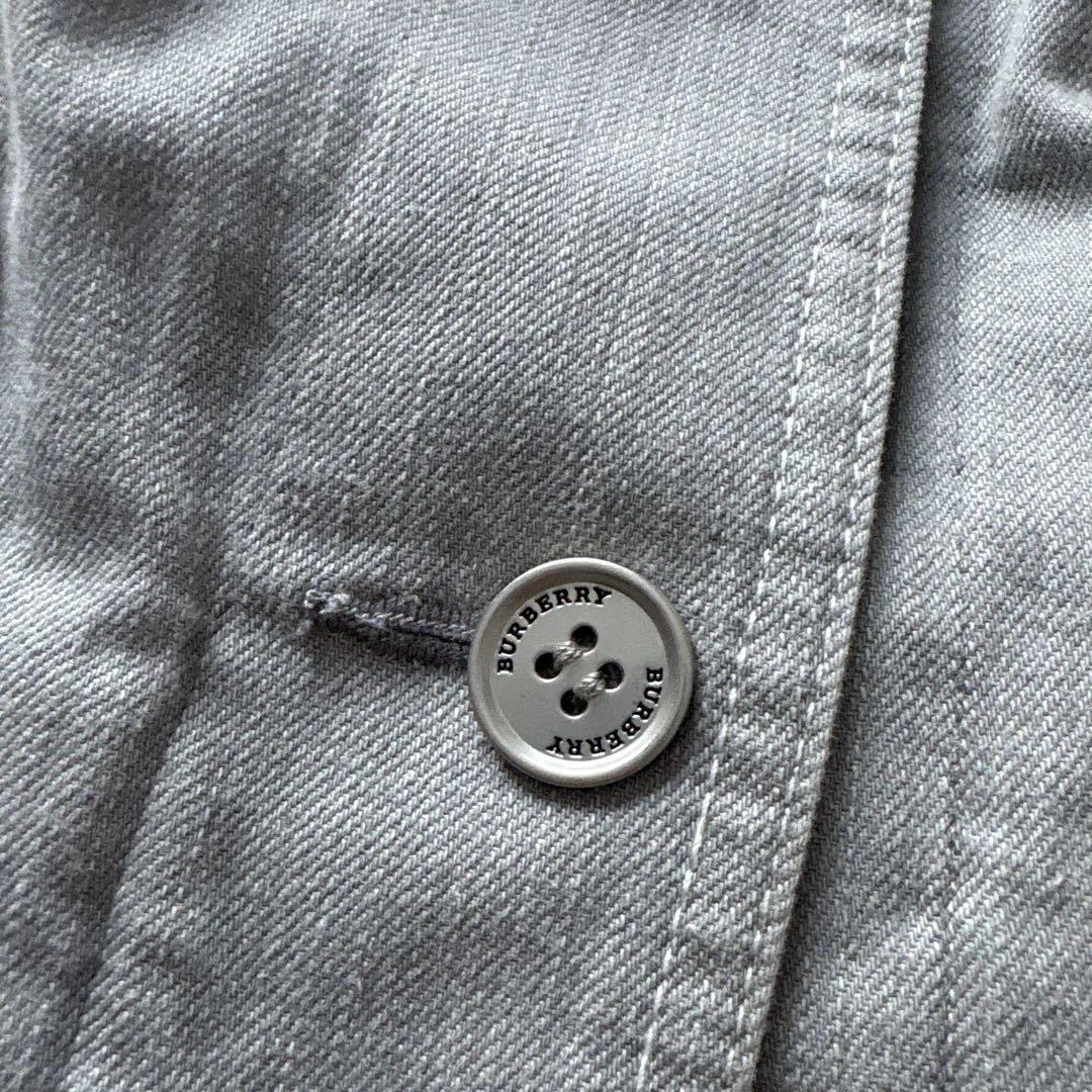 rinrinバーバリーロンドン　デニムジャケット4L 灰　ストレッチ　銀B